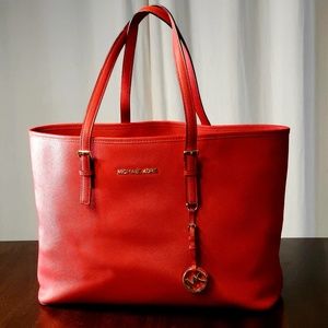 Large Bright Red Michael Kors Tote